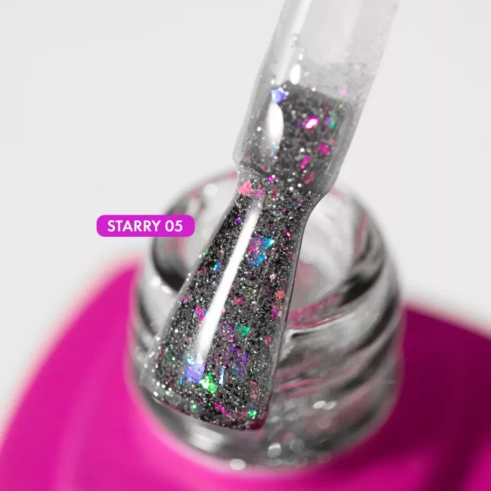 Топ без липкого слоя со светоотражающими частицами Starry Top 05, 7 ml