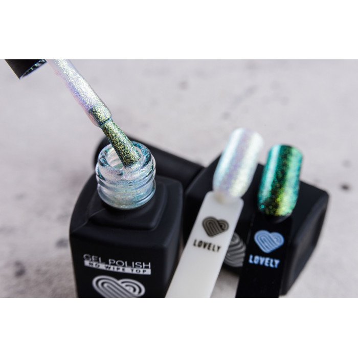 Топ без липкого слоя Lovely с зеленым шиммером Green Gold, 12 ml