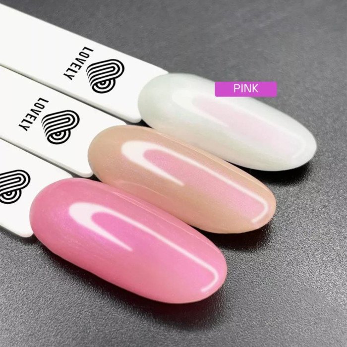 Топ жемчужный без липкого слоя с эффектом втирки Lovely, Riviere Pink, 7 ml