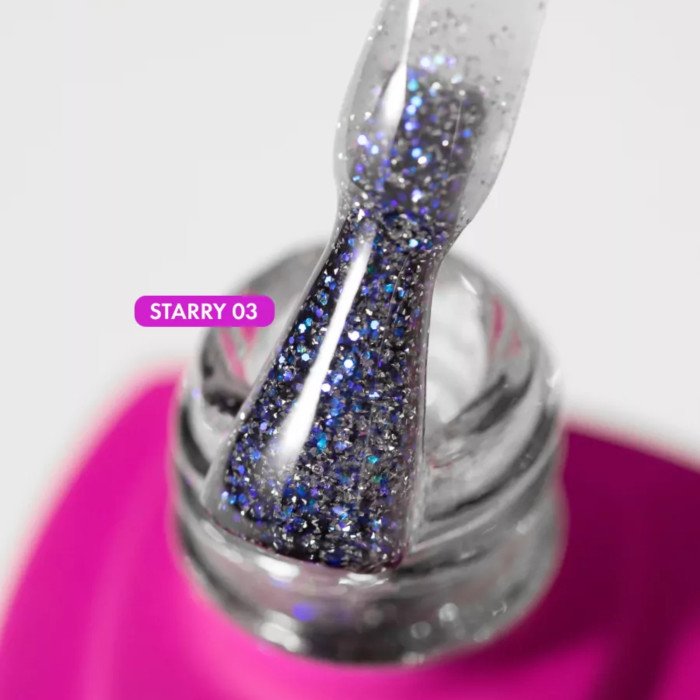 Топ без липкого слоя со светоотражающими частицами Starry Top 03, 7 ml
