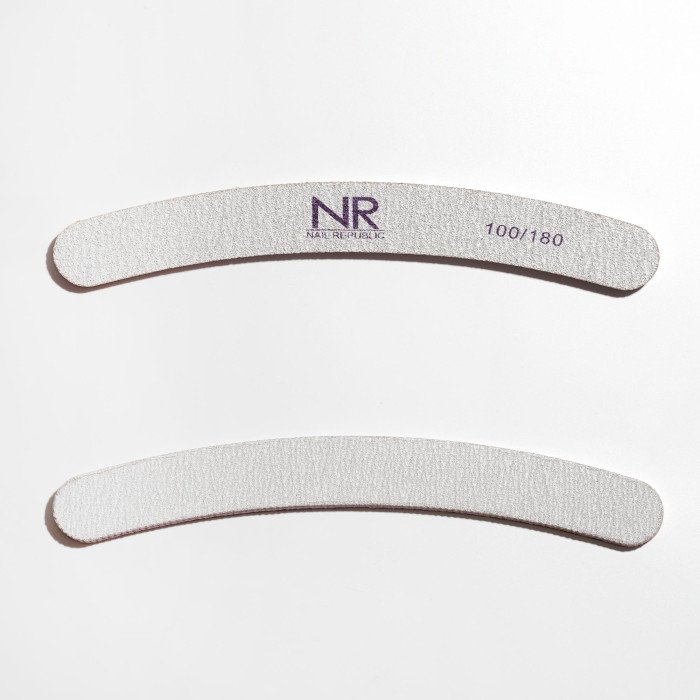 NR Пилка серая бумеранг пластик 100/180 грит (25 шт)