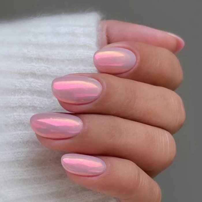 Топ жемчужный без липкого слоя с эффектом втирки Lovely, Riviere Pink, 7 ml