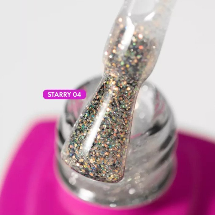 Топ без липкого слоя со светоотражающими частицами Starry Top 04, 7 ml